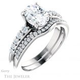 Oval Shaped Forever One Moissanite Engagement Ring #GTJ977-oval-fo-w