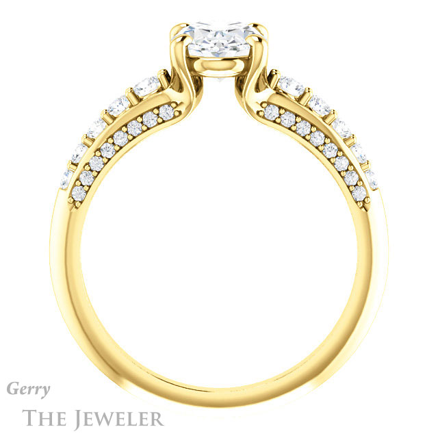Oval Shaped Forever One Moissanite Engagement Ring #GTJ977-oval-fo-y