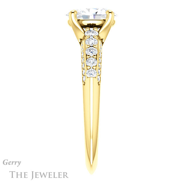 Oval Shaped Forever One Moissanite Engagement Ring #GTJ977-oval-fo-y