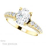 Oval Shaped Forever One Moissanite Engagement Ring #GTJ977-oval-fo-y