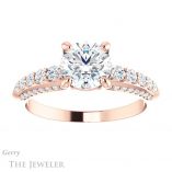 Round Cut Forever One Moissanite Engagement Ring #GTJ977-round-fo-r
