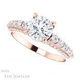 Round Cut Forever One Moissanite Engagement Ring #GTJ977-round-fo-r