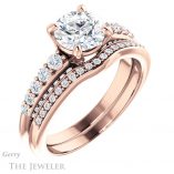 Round Cut Forever One Moissanite Engagement Ring #GTJ977-round-fo-r