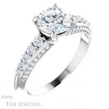 Round Cut Forever One Moissanite Engagement Ring #GTJ977-round-fo-w