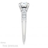 Round Cut Forever One Moissanite Engagement Ring #GTJ977-round-fo-w