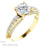 Round Cut Forever One Moissanite Engagement Ring #GTJ977-round-fo-y