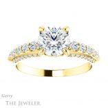 Round Cut Forever One Moissanite Engagement Ring #GTJ977-round-fo-y