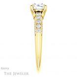 Round Cut Forever One Moissanite Engagement Ring #GTJ977-round-fo-y
