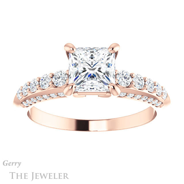 Princess Cut Forever One Moissanite Engagement Ring #GTJ977-square-fo-r