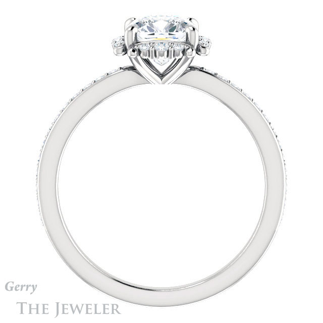 Cushion Cut Forever One Moissanite Engagement Ring #GTJ978-cushion-fo-w 2 Cushion Cut Forever One Moissanite Engagement Ring #GTJ978-cushion-fo-w
