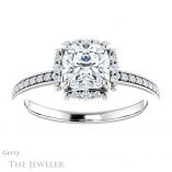 Cushion Cut Forever One Moissanite Engagement Ring #GTJ978-cushion-fo-w 1 Cushion Cut Forever One Moissanite Engagement Ring #GTJ978-cushion-fo-w