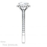 Cushion Cut Forever One Moissanite Engagement Ring #GTJ978-cushion-fo-w 3 Cushion Cut Forever One Moissanite Engagement Ring #GTJ978-cushion-fo-w