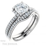 Cushion Cut Forever One Moissanite Engagement Ring #GTJ978-cushion-fo-w 6 Cushion Cut Forever One Moissanite Engagement Ring #GTJ978-cushion-fo-w