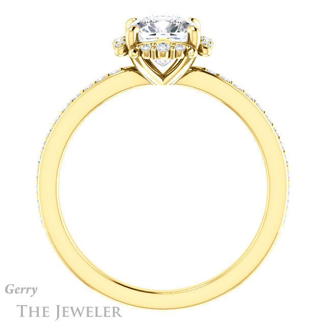 Cushion Cut Forever One Moissanite Engagement Ring #GTJ978-cushion-fo-y