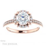 Round Cut Forever One Moissanite Engagement Ring #GTJ978-round-fo-r
