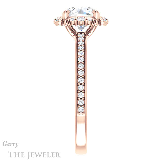 Round Cut Forever One Moissanite Engagement Ring #GTJ978-round-fo-r