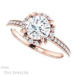 Round Cut Forever One Moissanite Engagement Ring #GTJ978-round-fo-r
