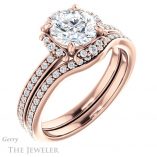 Round Cut Forever One Moissanite Engagement Ring #GTJ978-round-fo-r
