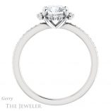 Round Cut Forever One Moissanite Engagement Ring #GTJ978-round-fo-w 2 Round Cut Forever One Moissanite Engagement Ring #GTJ978-round-fo-w