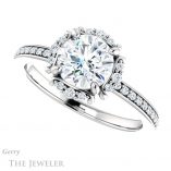 Round Cut Forever One Moissanite Engagement Ring #GTJ978-round-fo-w 5 Round Cut Forever One Moissanite Engagement Ring #GTJ978-round-fo-w