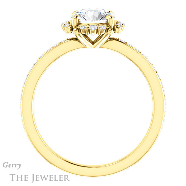 Round Cut Forever One Moissanite Engagement Ring #GTJ978-round-fo-y