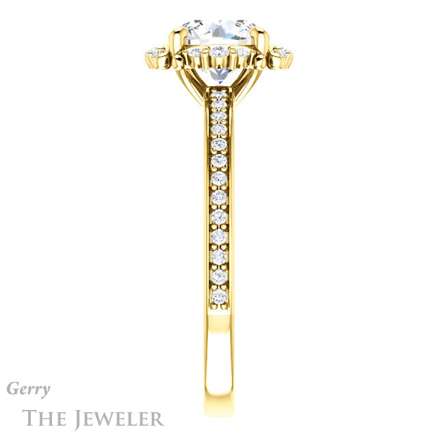 Round Cut Forever One Moissanite Engagement Ring #GTJ978-round-fo-y 3 Round Cut Forever One Moissanite Engagement Ring #GTJ978-round-fo-y