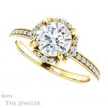 Round Cut Forever One Moissanite Engagement Ring #GTJ978-round-fo-y 5 Round Cut Forever One Moissanite Engagement Ring #GTJ978-round-fo-y
