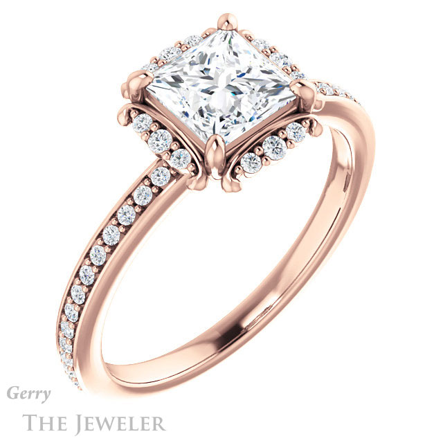Princess Cut Forever One Moissanite Engagement Ring #GTJ978-square-fo-r