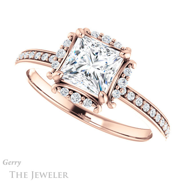 Princess Cut Forever One Moissanite Engagement Ring #GTJ978-square-fo-r