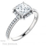 Princess Cut Forever One Moissanite Engagement Ring #GTJ978-square-fo-w 4 Princess Cut Forever One Moissanite Engagement Ring #GTJ978-square-fo-w