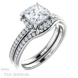 Princess Cut Forever One Moissanite Engagement Ring #GTJ978-square-fo-w 6 Princess Cut Forever One Moissanite Engagement Ring #GTJ978-square-fo-w