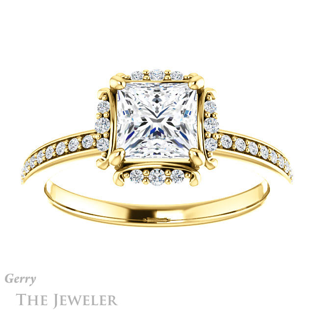 Princess Cut Forever One Moissanite Engagement Ring #GTJ978-square-fo-y 1 Princess Cut Forever One Moissanite Engagement Ring #GTJ978-square-fo-y