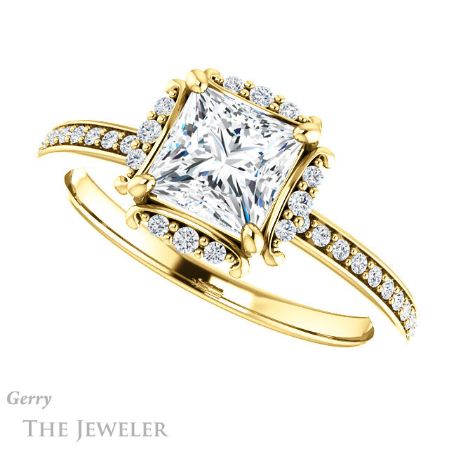 Princess Cut Forever One Moissanite Engagement Ring #GTJ978-square-fo-y 5 Princess Cut Forever One Moissanite Engagement Ring #GTJ978-square-fo-y
