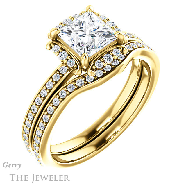 Princess Cut Forever One Moissanite Engagement Ring #GTJ978-square-fo-y 6 Princess Cut Forever One Moissanite Engagement Ring #GTJ978-square-fo-y