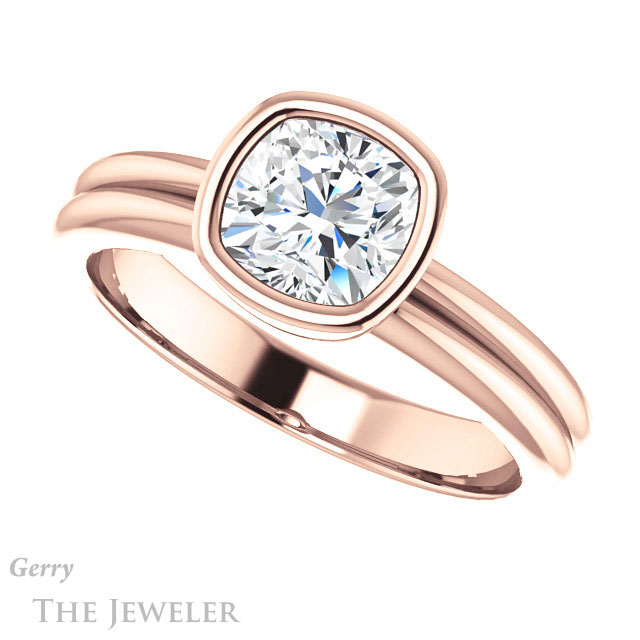 Cushion Cut Forever One Moissanite Engagement Ring #GTJ979-cushion-fo-r 5 Cushion Cut Forever One Moissanite Engagement Ring #GTJ979-cushion-fo-r