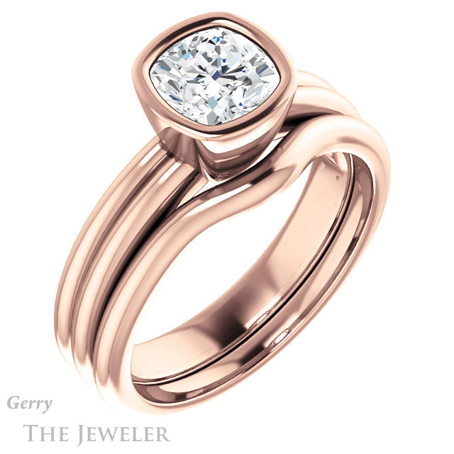 Cushion Cut Forever One Moissanite Engagement Ring #GTJ979-cushion-fo-r 6 Cushion Cut Forever One Moissanite Engagement Ring #GTJ979-cushion-fo-r