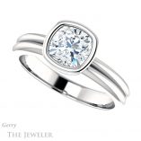 Cushion Cut Forever One Moissanite Engagement Ring #GTJ979-cushion-fo-w