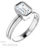 Emerald Cut Forever One Moissanite Engagement Ring #GTJ979-emerald-fb-w 4 Emerald Cut Forever Brilliant Moissanite Engagement Ring #GTJ979-emerald-fb-w
