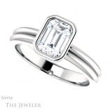 Emerald Cut Forever One Moissanite Engagement Ring #GTJ979-emerald-fb-w 5 Emerald Cut Forever Brilliant Moissanite Engagement Ring #GTJ979-emerald-fb-w