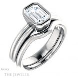 Emerald Cut Forever One Moissanite Engagement Ring #GTJ979-emerald-fb-w 6 Emerald Cut Forever Brilliant Moissanite Engagement Ring #GTJ979-emerald-fb-w