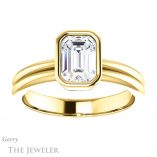 Emerald Cut Forever One Moissanite Engagement Ring #GTJ979-emerald-fb-y 1 Emerald Cut Forever Brilliant Moissanite Engagement Ring #GTJ979-emerald-fb-y