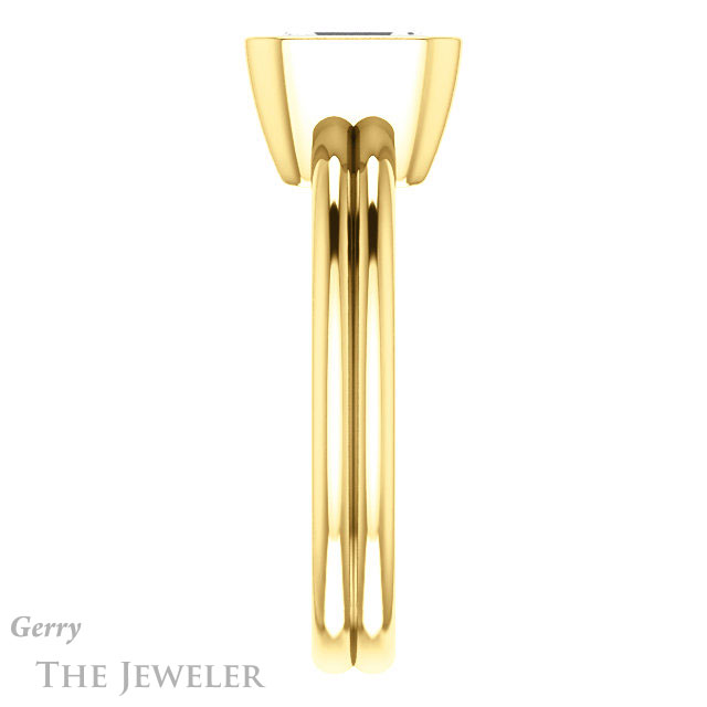 Emerald Cut Forever One Moissanite Engagement Ring #GTJ979-emerald-fb-y 3 Emerald Cut Forever Brilliant Moissanite Engagement Ring #GTJ979-emerald-fb-y