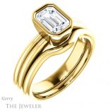 Emerald Cut Forever One Moissanite Engagement Ring #GTJ979-emerald-fb-y 6 Emerald Cut Forever Brilliant Moissanite Engagement Ring #GTJ979-emerald-fb-y