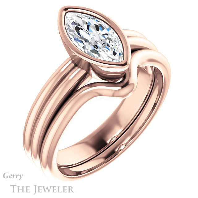 Marquise Cut Forever Brilliant Moissanite Engagement Ring #GTJ979-marquise-fb-r