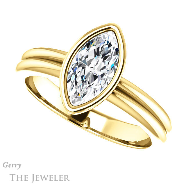 Marquise Cut Forever One Moissanite Engagement Ring #GTJ979-marquise-fb-y 5 Marquise Cut Forever Brilliant Moissanite Engagement Ring #GTJ979-marquise-fb-y
