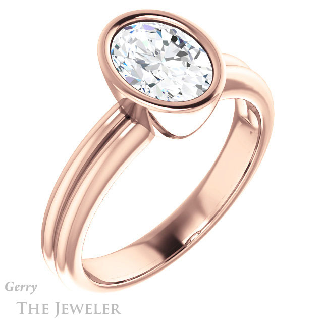 Oval Shaped Forever One Moissanite Engagement Ring #GTJ979-oval-fo-r 4 Oval Shaped Forever One Moissanite Engagement Ring #GTJ979-oval-fo-r