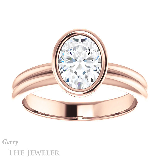 Oval Shaped Forever One Moissanite Engagement Ring #GTJ979-oval-fo-r 1 Oval Shaped Forever One Moissanite Engagement Ring #GTJ979-oval-fo-r