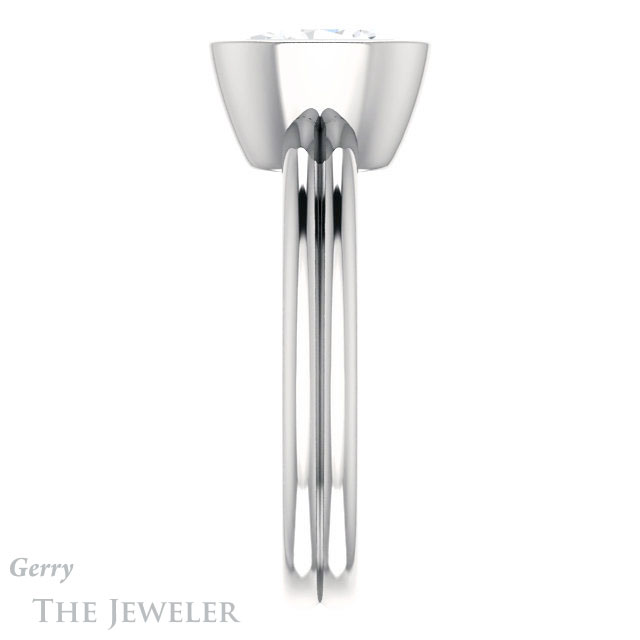 Oval Shaped Forever One Moissanite Engagement Ring #GTJ979-oval-fo-w 3 Oval Shaped Forever One Moissanite Engagement Ring #GTJ979-oval-fo-w