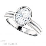 Oval Shaped Forever One Moissanite Engagement Ring #GTJ979-oval-fo-w 5 Oval Shaped Forever One Moissanite Engagement Ring #GTJ979-oval-fo-w