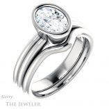 Oval Shaped Forever One Moissanite Engagement Ring #GTJ979-oval-fo-w 6 Oval Shaped Forever One Moissanite Engagement Ring #GTJ979-oval-fo-w